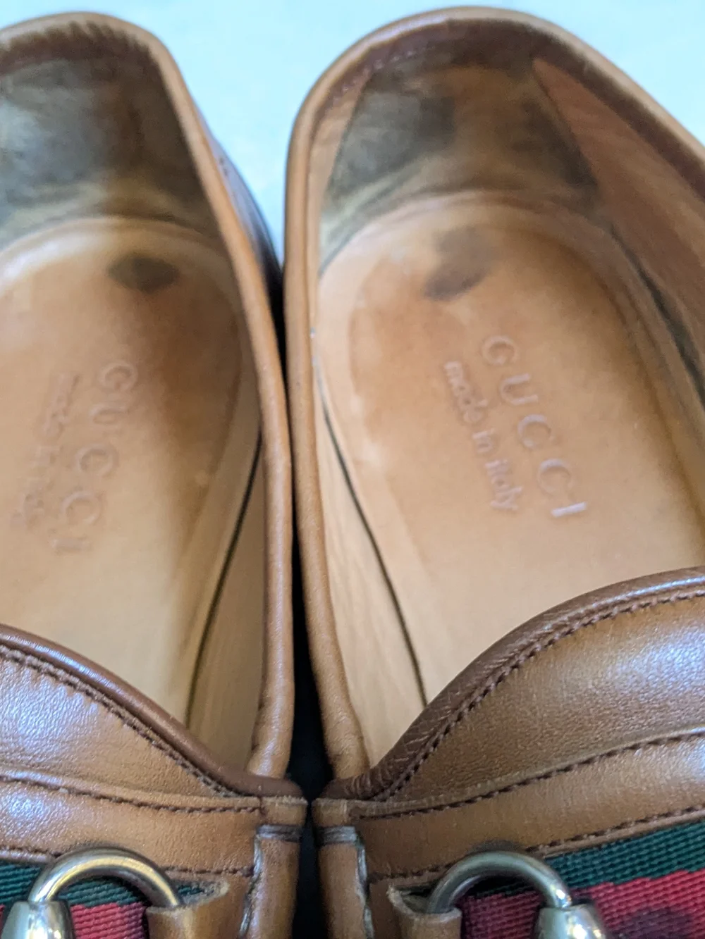 Gucci Men’s Brown Leather Horsebit Loafers US 9 Slip Ons